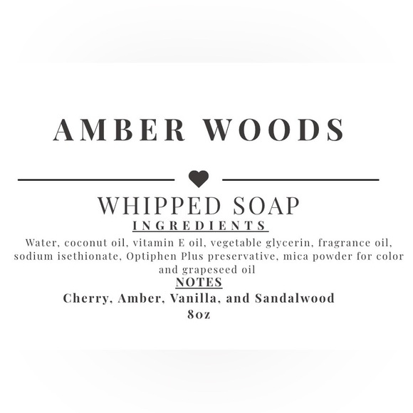 VALENTINES DAY💕 SALE🚨🚨AMBER-WOODS WHIPPED SOAP 🛁 HANDCRAFTED BY CRISTIN🤎 - Picture 4 of 4